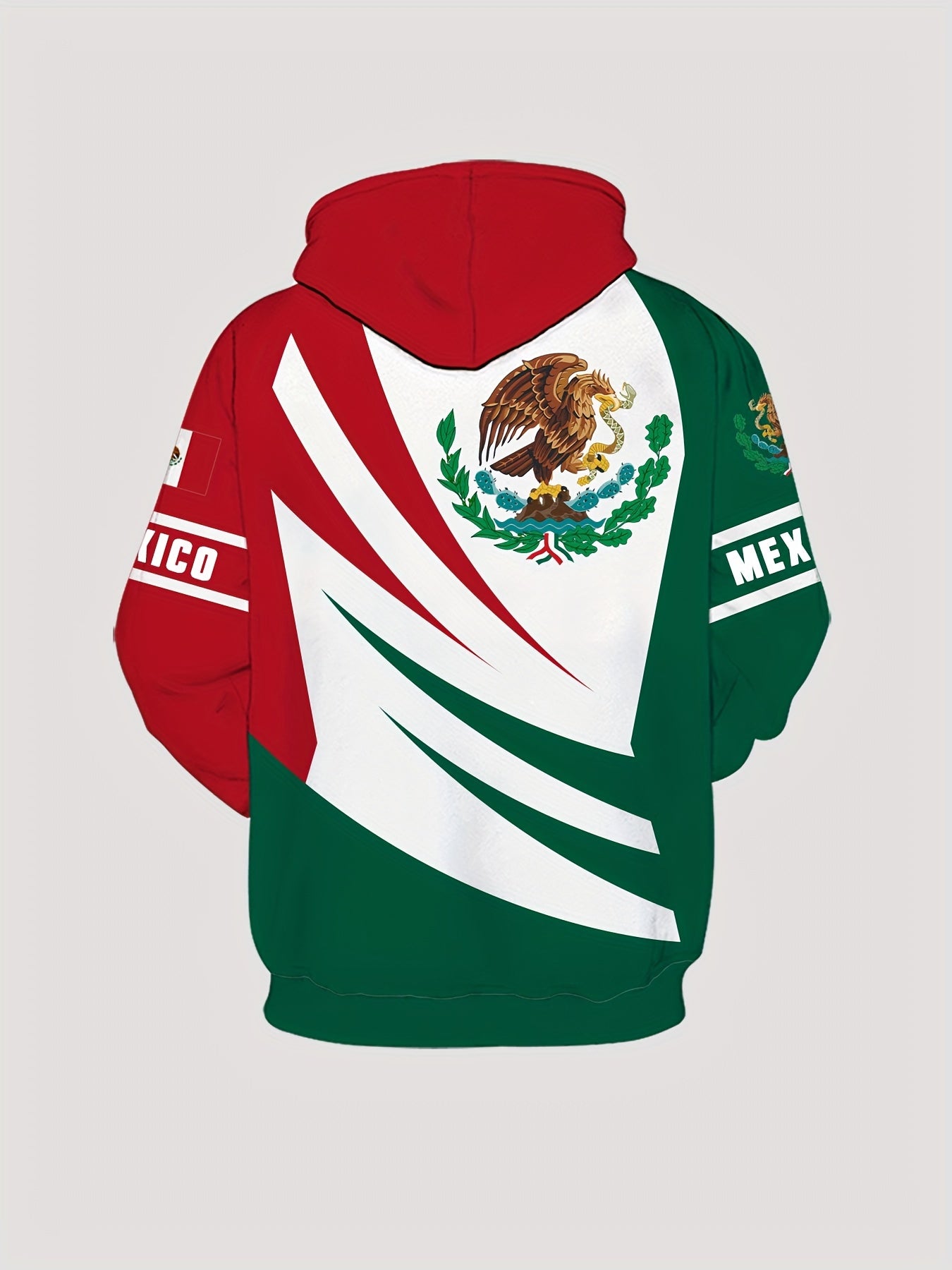 Mexico Eagle Print Hoodies For Men Graphic Hoodie Comfy Loose Hooded Pullover