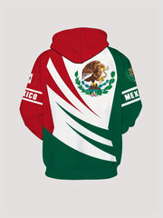 Mexico Eagle Print Hoodies For Men Graphic Hoodie Comfy Loose Hooded Pullover
