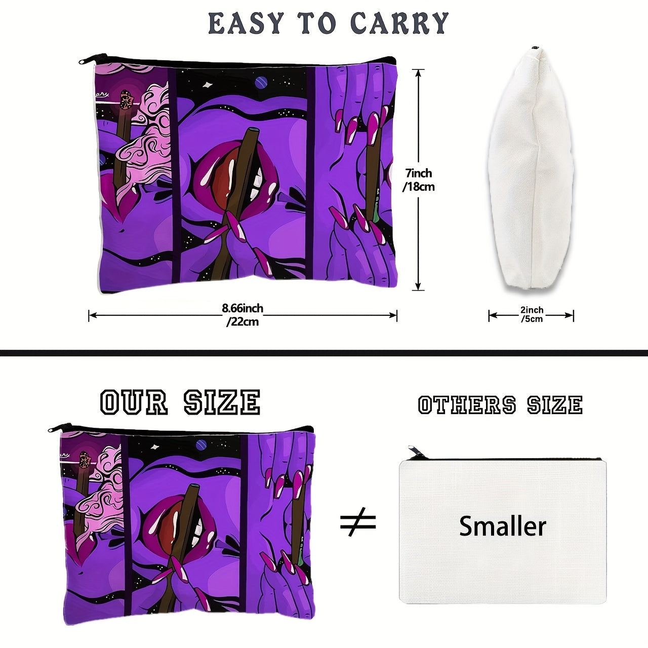 Art Pattern Print Cosmetic Bag Makeup Bags Travel Bag Birthday For Women