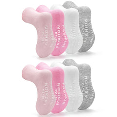 8 Pairs Baby Non Slip Toddler Socks Solid Crew Socks Boys Girls