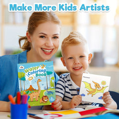 ZMLM Mess Watercolor Painting Book for Toddlers - Dinosaur & Lion Designs