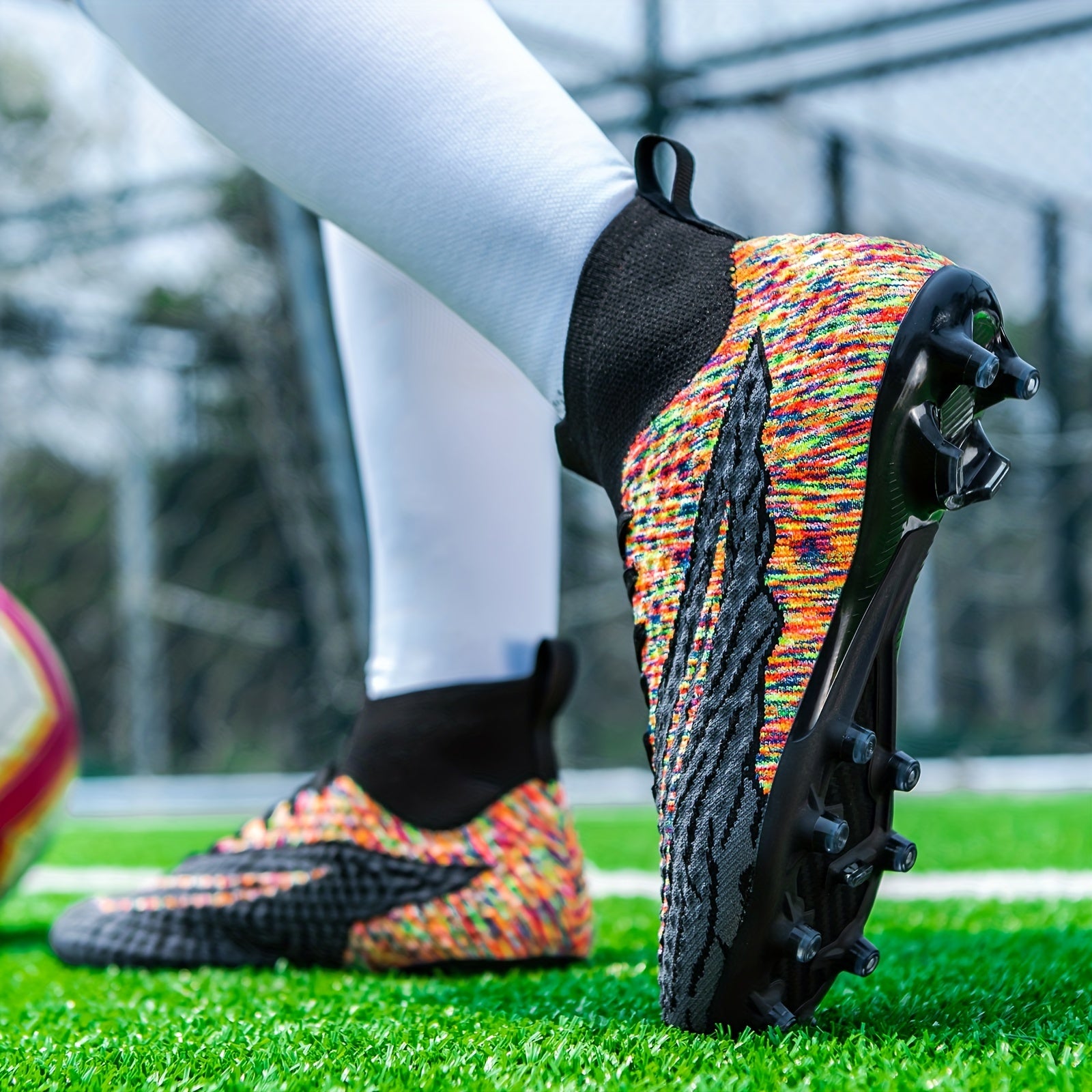 Unisex AG Cleat Soccer Shoes High Top Professional Outdoor Training Shoes