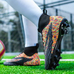 Unisex AG Cleat Soccer Shoes High Top Professional Outdoor Training Shoes
