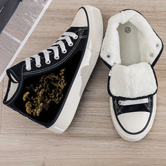 Golden Dragon Plush Lined Thermal Canvas Sneakers