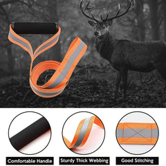 Heavy Duty Deer Drag Rope 5ft Reflective Strap Non-slip Handle Towing Strap