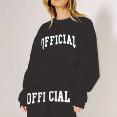 2pcs Letter Graphic Sports Set Round Neck & Sweatpants Suit