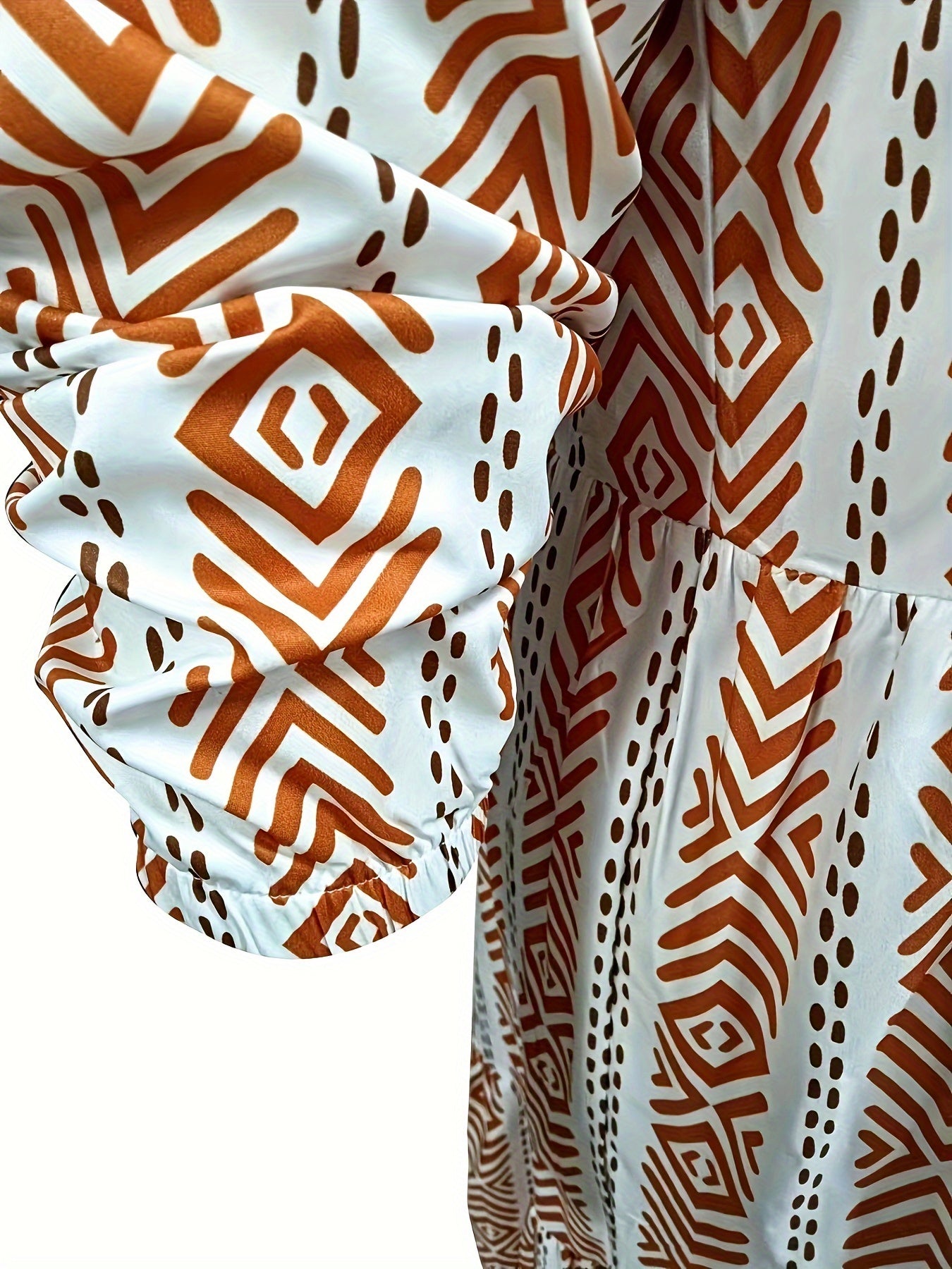 Geometric Print Smock Shirt Dress