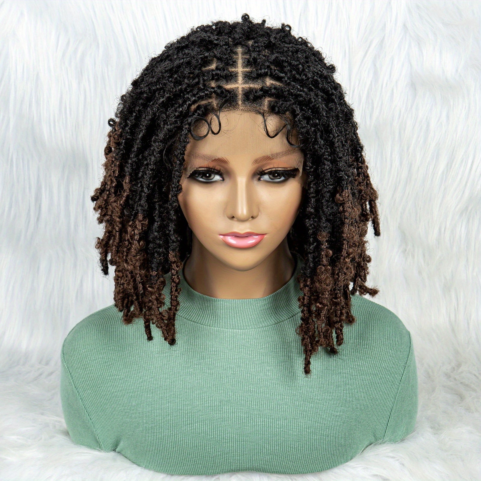 Triangle Knotless Butterfly Locs Braided Wig Shoulder Length Locs Wigs