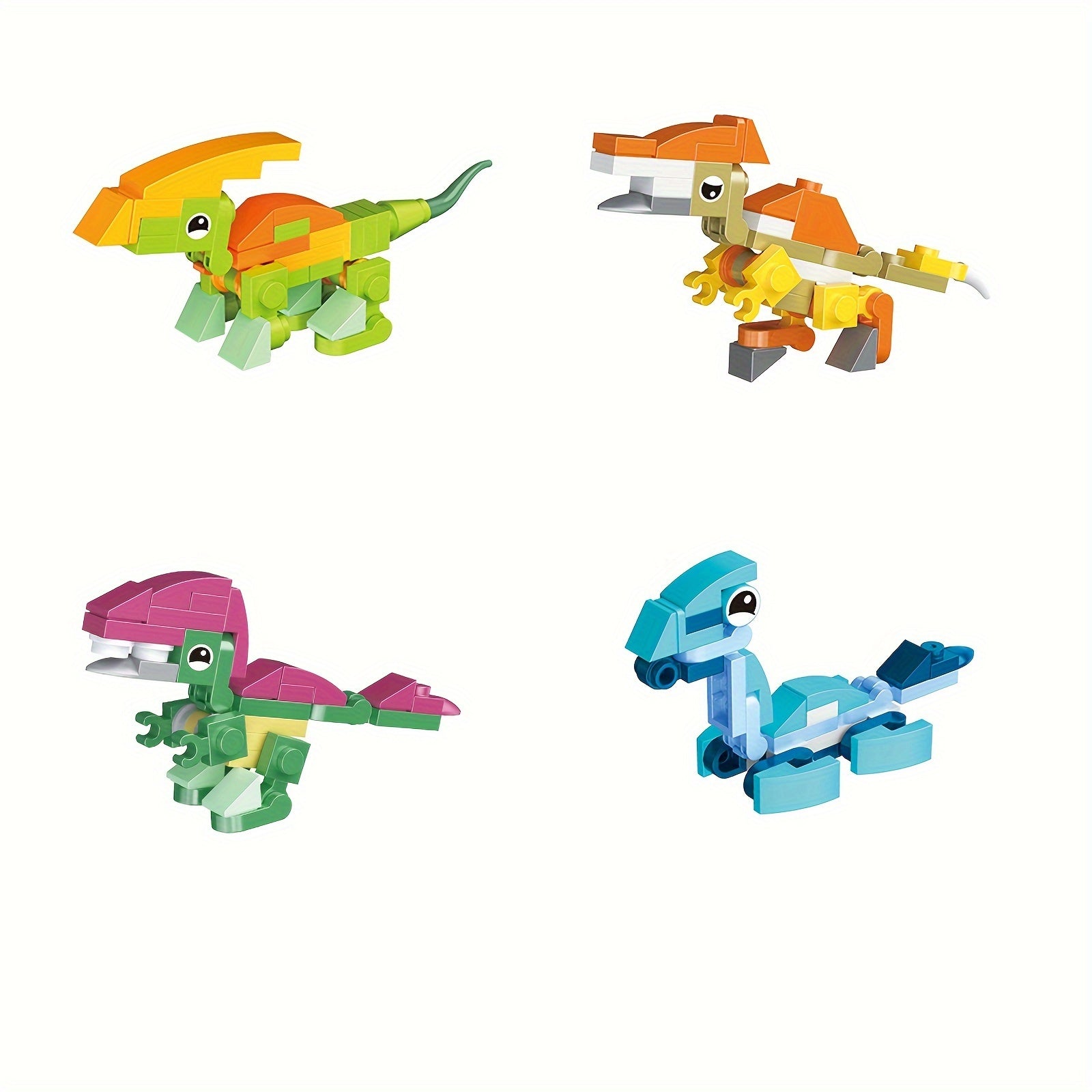 12-in-1 Dinosaur Building Block Set - Create 12 Animals or Large Dinosaurs