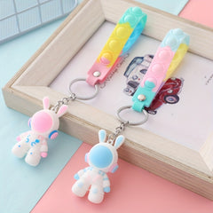 2pcs Cartoon Spaceman Keychain Keyring for Bags and Backpacks