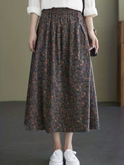 Boho Ditsy Floral Print Skirt for Summer & Spring