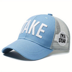 Kid's Mesh Patch Letter Baseball Cap Naughty Sunshade Peaked Cap