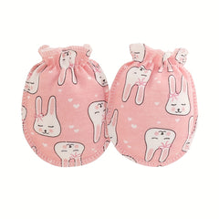 6 Pairs Newborn Cotton Cartoon Mittens for Infant Baby Girls and Boys