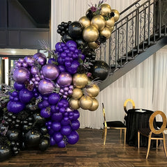 61pc Purple Balloon Set - 30 Confetti Balloons, 25 Metallic Balloons, Ribbon