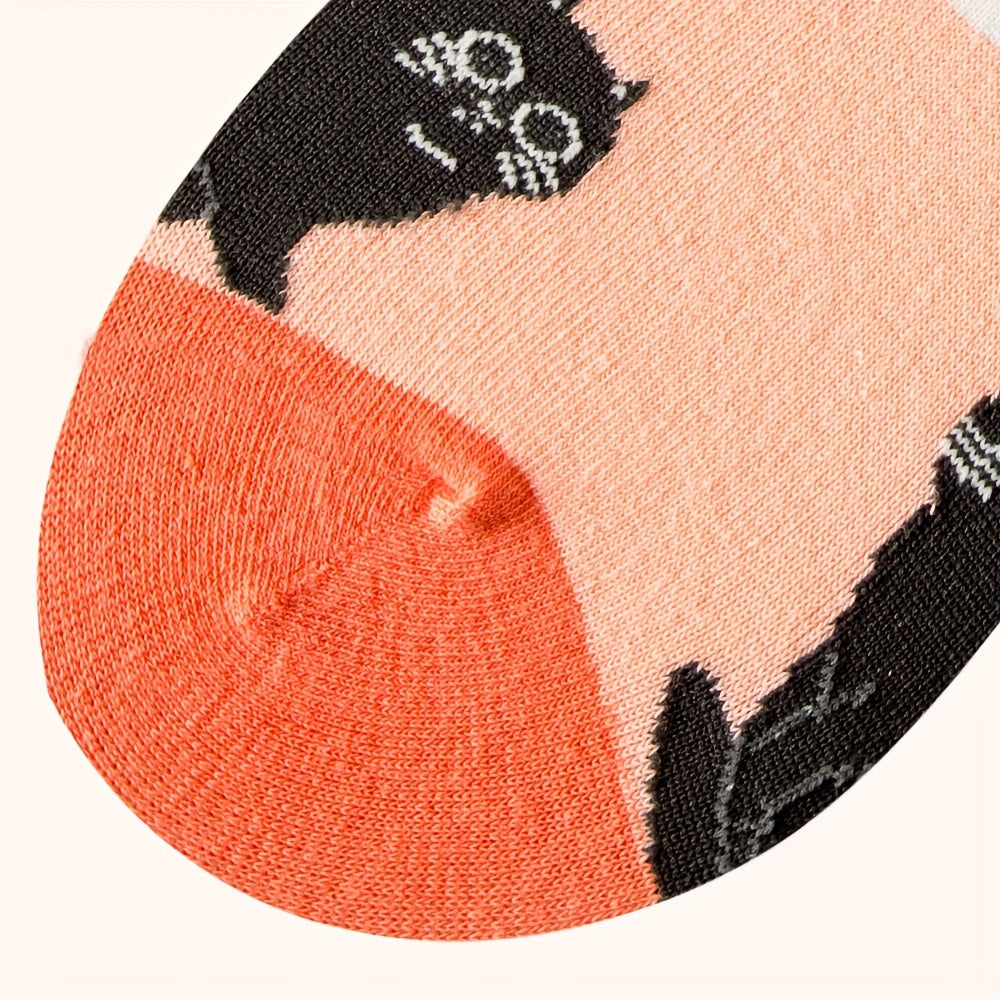 Cartoon Cat Print Socks Women's Stockings & Hosiery