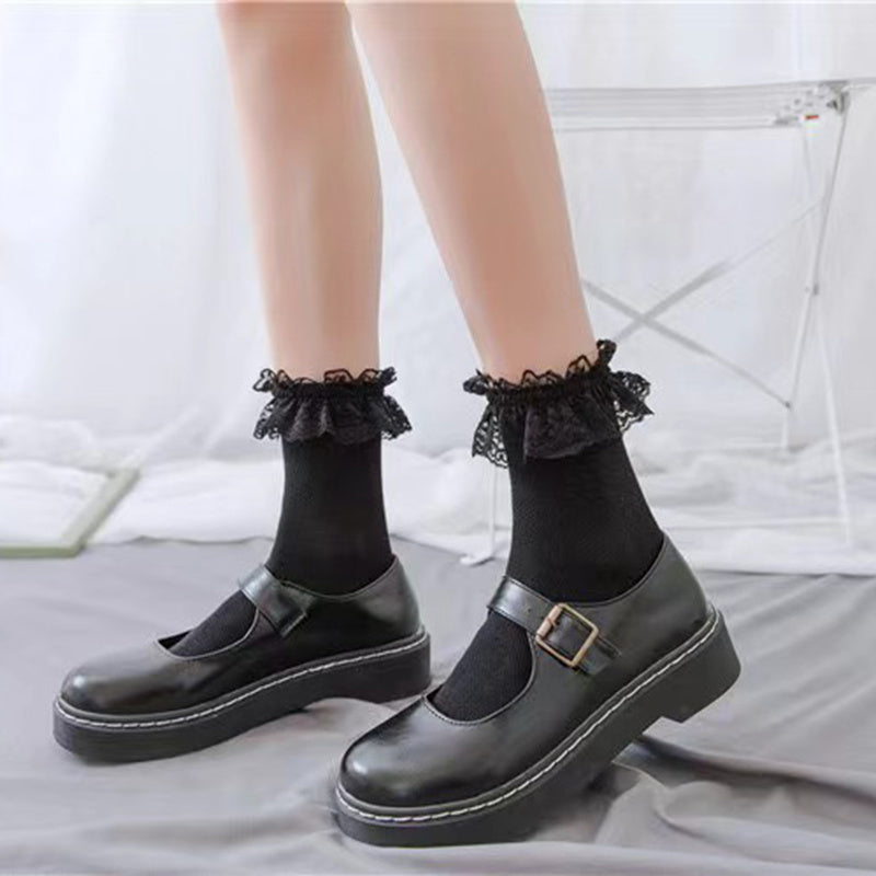 Women's Lace Tube Socks College Style Stockings