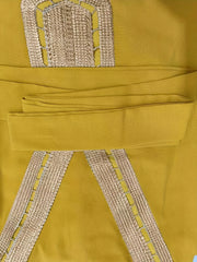 Applique Lantern Sleeve V Neck Belted Tunic Top & Wide Leg Pants Set