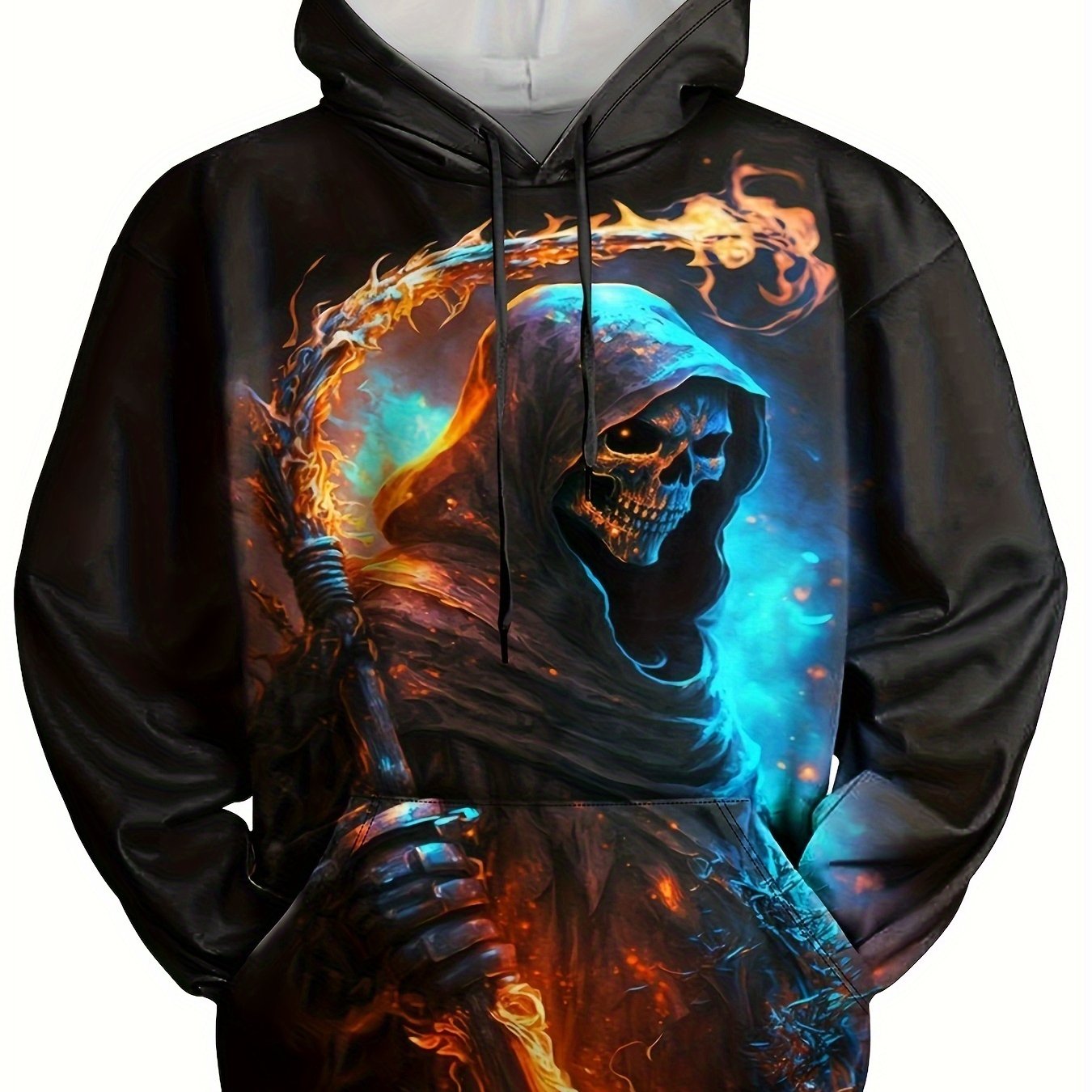Skull 3D Print Hoodies Men Graphic Hoodie Kangaroo Pocket Pullover