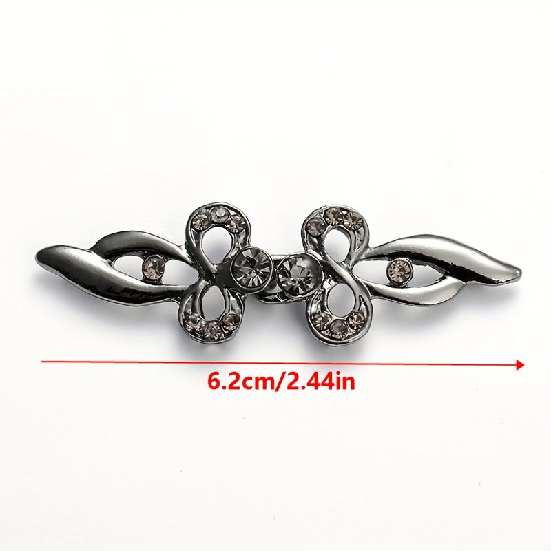 Rhinestone Alloy Pair Buckle Sweater Clip for Stand Collar