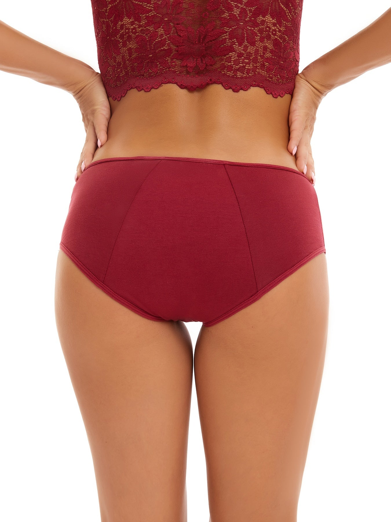 2 Pcs Cotton Period Panties Soft Breathable Absorbant Anti Leak Intimates Briefs