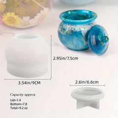 Silicone Jar Resin Molds with Lid - DIY Jewelry Storage Box Epoxy Molds
