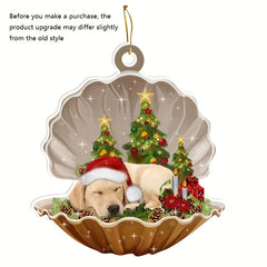 Christmas Tree Puppy Shell Pendant Accessory Decoration