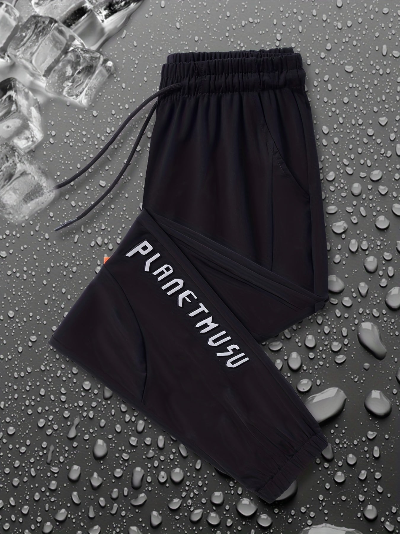 Boys Letter Graphic Quick drying Trousers Drawstring Waist Thin Casual Sport Jog
