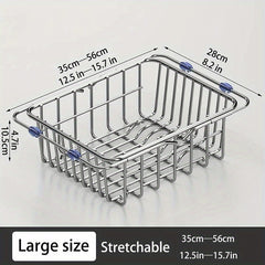 Retractable Stainless Steel Drain Basket Sink Rack