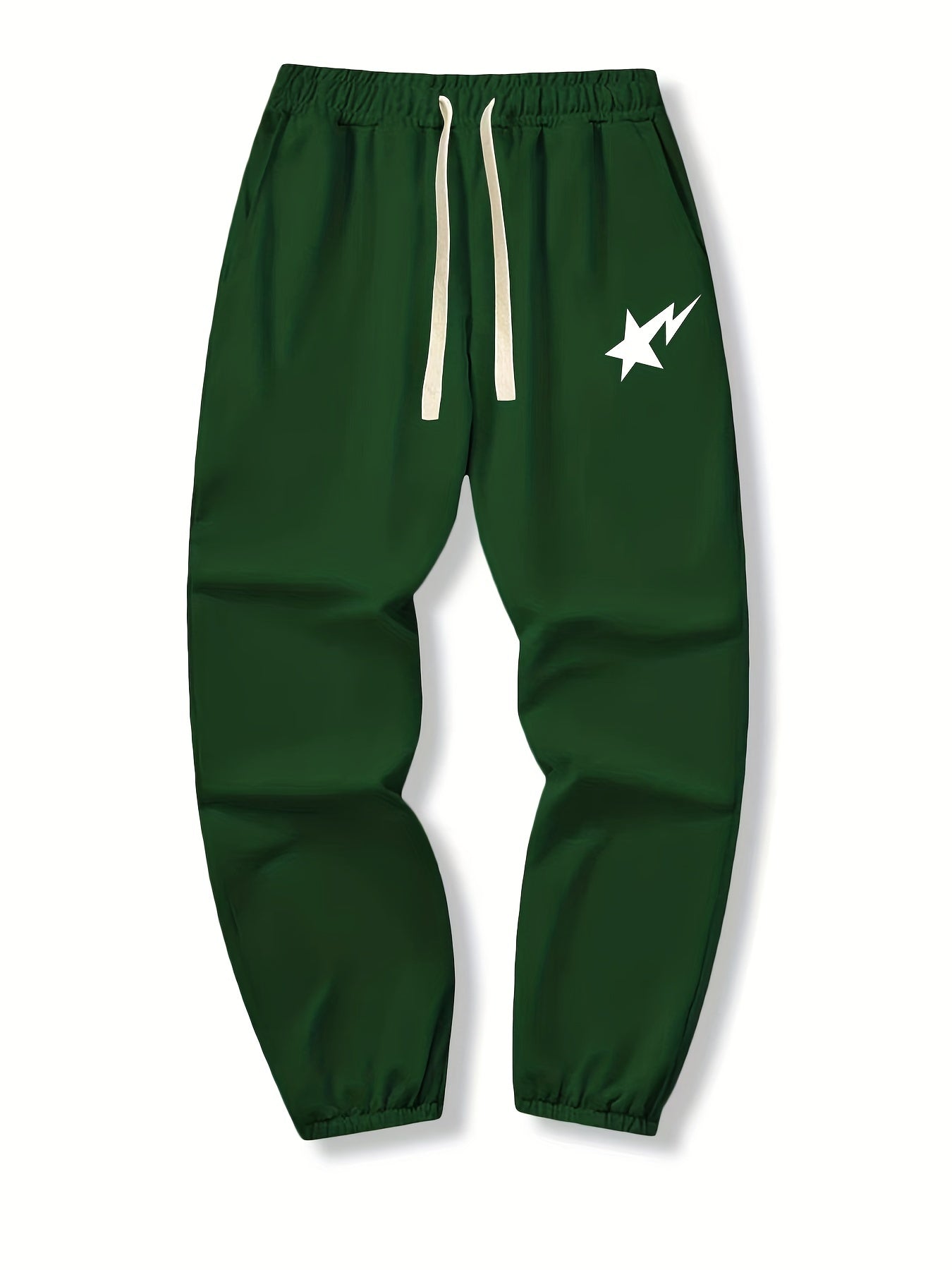 Shooting Star Print Drawstring Sweatpants Loose Fit Pants