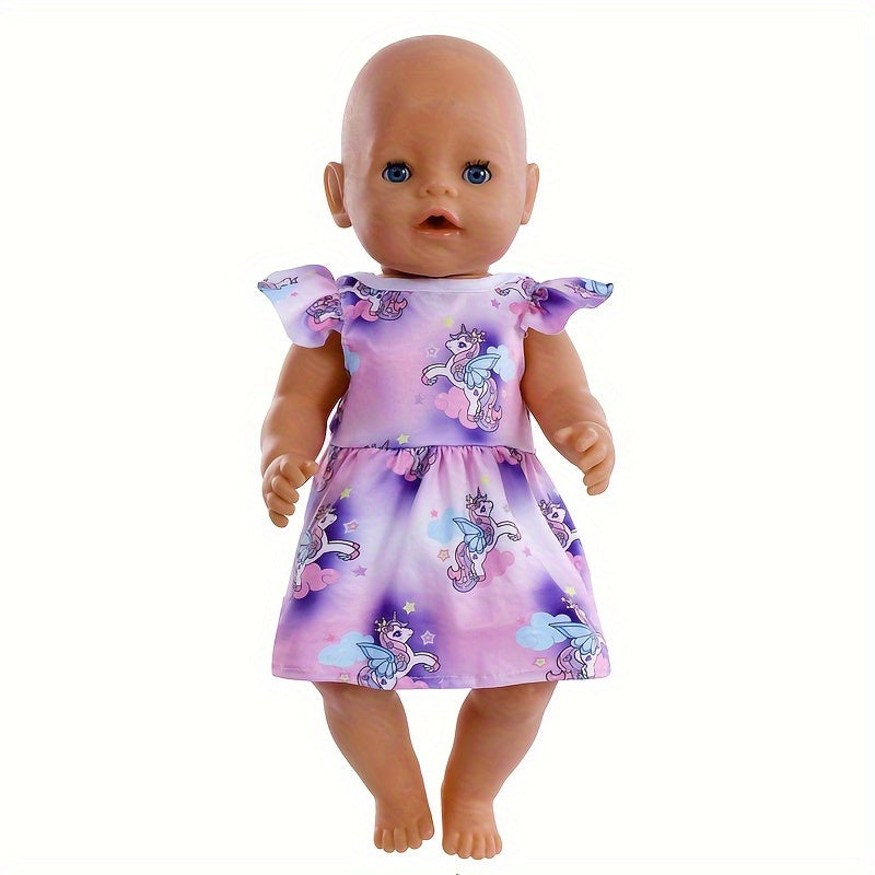 Magical Unicorn Fairy Tale Dress for 17-18 Inch Dolls, Ages 3-6