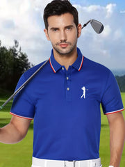 Men's Classic Polo Shirt Breathable Button Up Polo