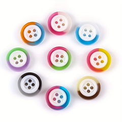 10pcs 12.5mm Resin Rainbow Candy Contrast Buttons DIY Sewing Craft Supplies