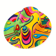 Hip Hop Graffiti Jazz Fedora Cap Colorful Print Sun Hat