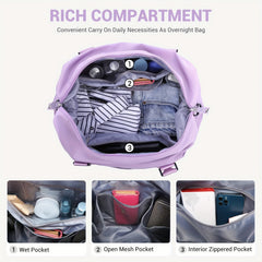 Portable Sports Travel Bag With Small Wash Bag Large Capacity Handbag
