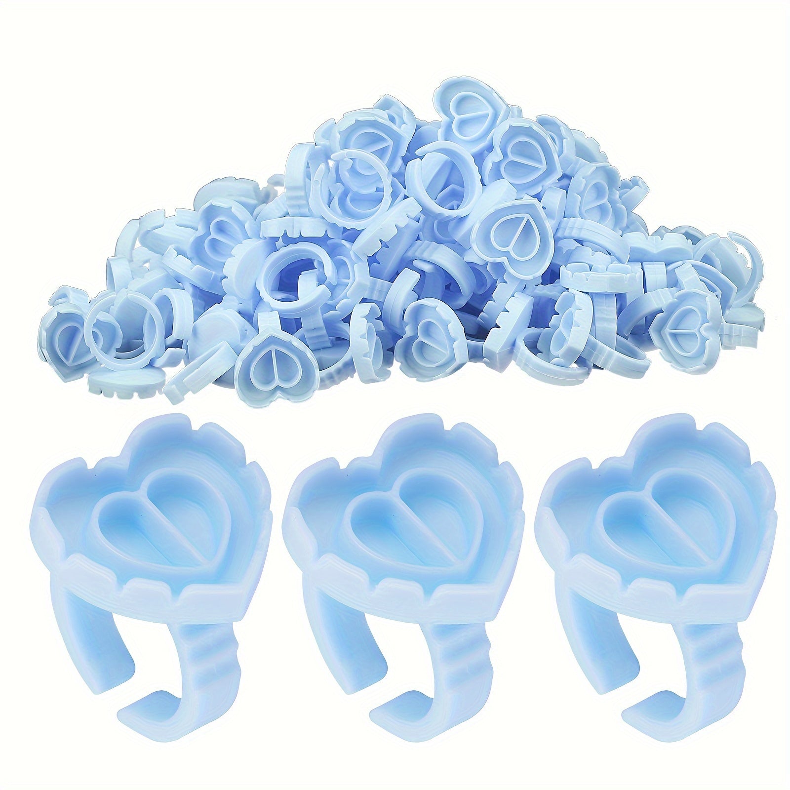 100 PCS Glue Rings Lash Glue Holder Fanning Blossom Cups For Eyelash Extensions