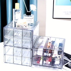 6 Grids Acrylic Storage Box for Office, Cosmetics, Jewelry, Christmas Supplies