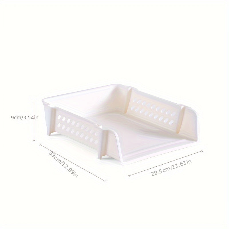 Stackable A4 Document Organizer Polished Plastic Tray with Geometric