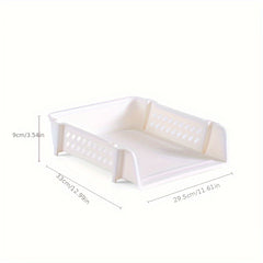 Stackable A4 Document Organizer Polished Plastic Tray with Geometric