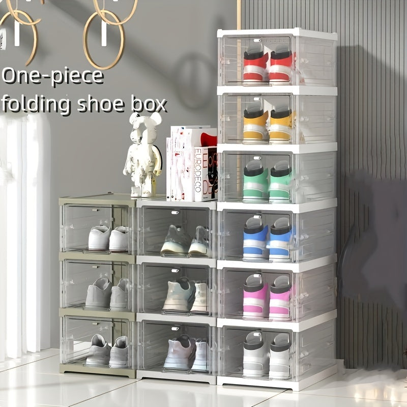 6 Layer Plastic Shoe Rack Box With Door Shoe Storage Box Dust proof Shoe Cabinet
