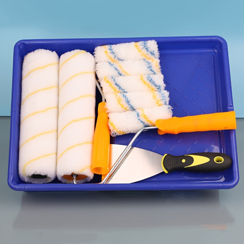 9pcs Paint Roller Tool Set Mini and Large Roller with Tray Paint Roller
