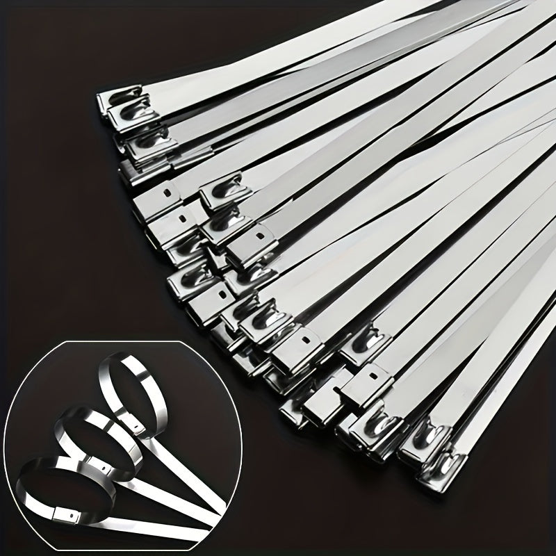 100pcs 304 Stainless Steel Zip Ties Multifunctional Heavy Duty Cable Ties