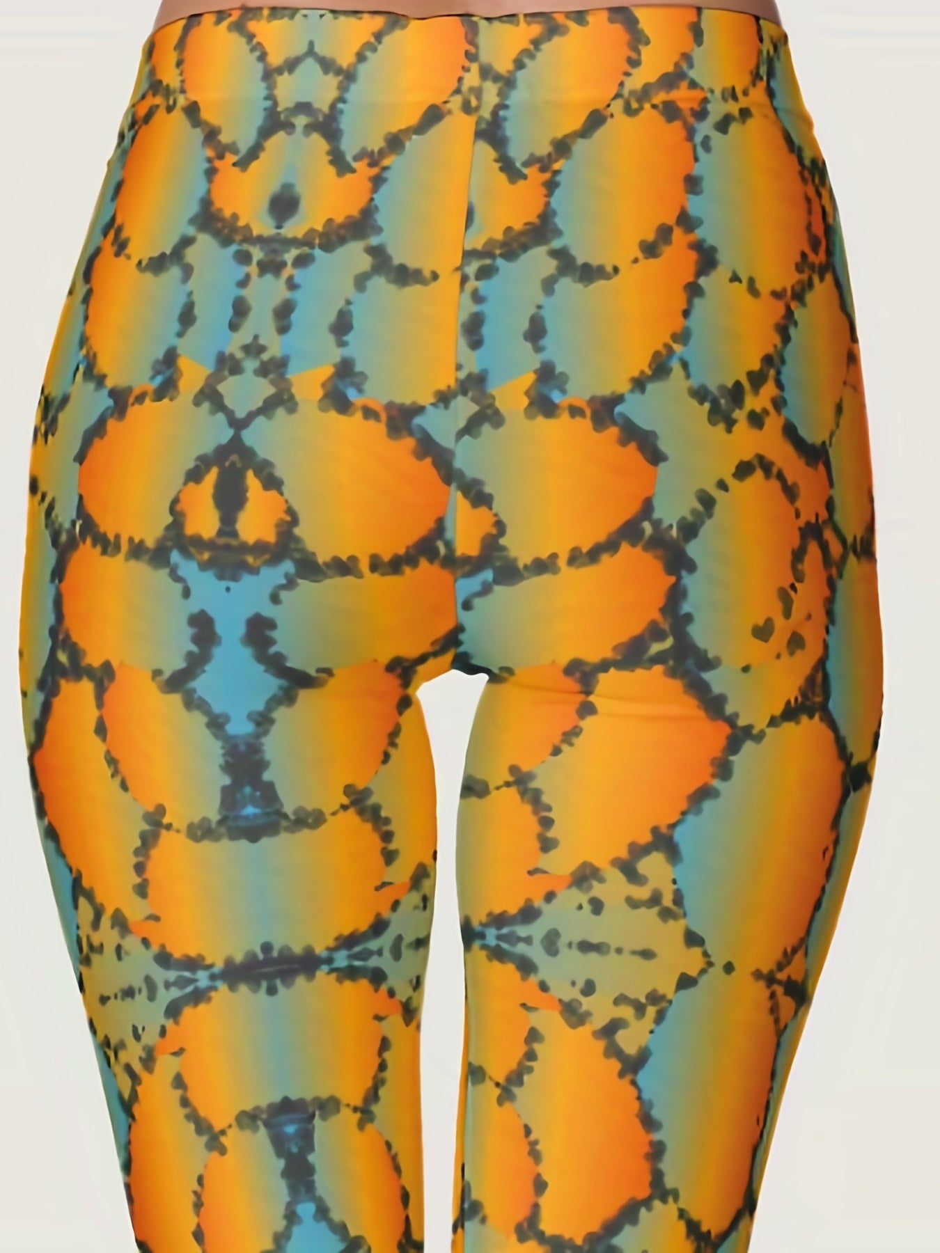 Ombre Print Leggings High Waist Random Print Skinny Casual Leggings