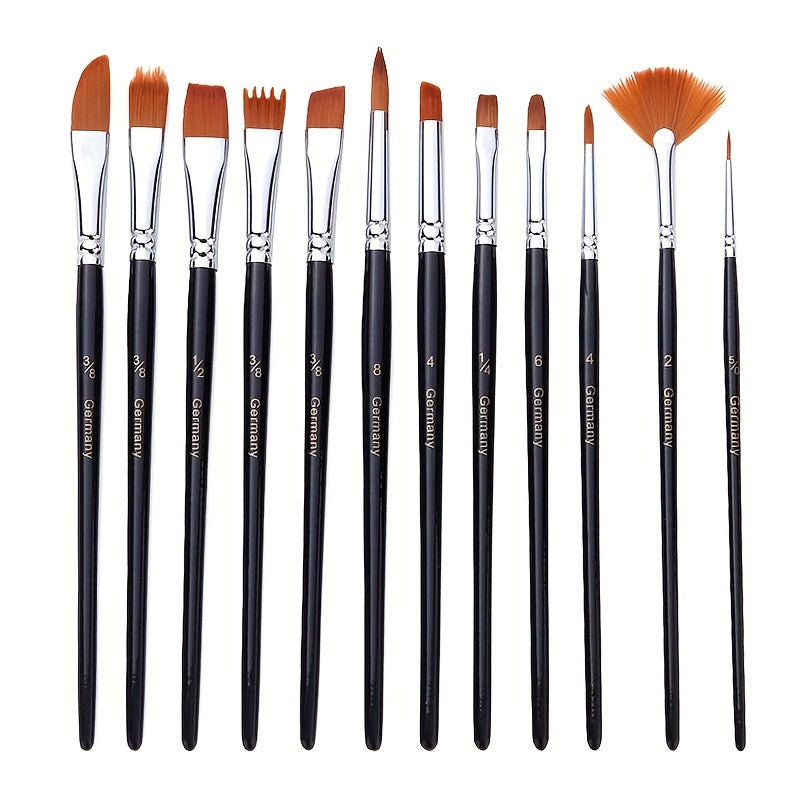 18pcs Paint Brush Set Enhanced Synthetic Brush Set