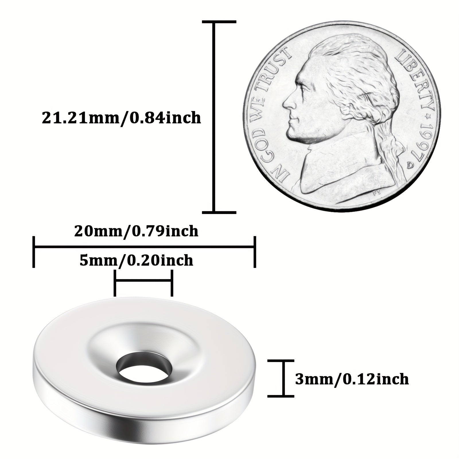 12pcs Heavy Duty Ring Neodymium Magnet 20x3mm