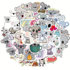 50pcs Cartoon Koala Waterproof Stickers for Easter Gift Water Bottles Skateboard