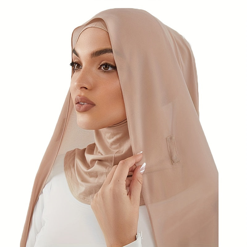 Chiffon Hijab Scarf with Magnet Buckle Ramadan Turban