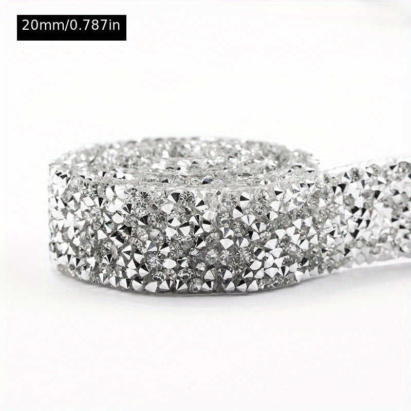 1 Yard Crystal Motif Strass Hot Fix Rhinestone Tape Ribbon Iron On Appliques