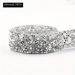 1 Yard Crystal Motif Strass Hot Fix Rhinestone Tape Ribbon Iron On Appliques