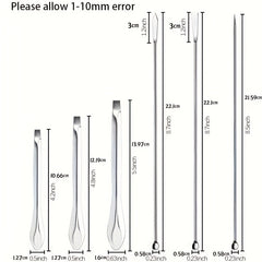 12pcs Lab Spatula Stainless Steel Micro Laboratory Scoops Mixing Spoon