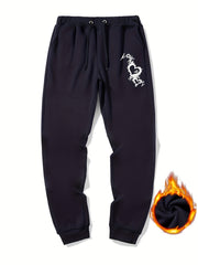 Heart Pattern Graphic Drawstring Joggers Men's Sweatpants